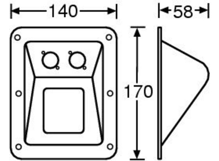 Adam Hall Hardware 87160 - Dish black for 2 XLR or Speakon S 